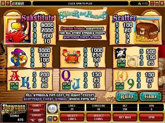 Shiver Me Feathers Video Slot Games