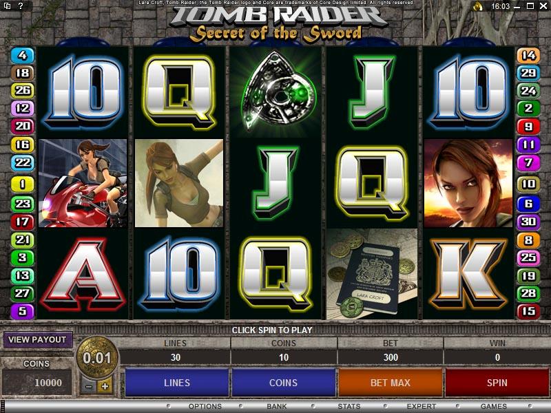 Secret of the Sword TombRaider Video Slot Games