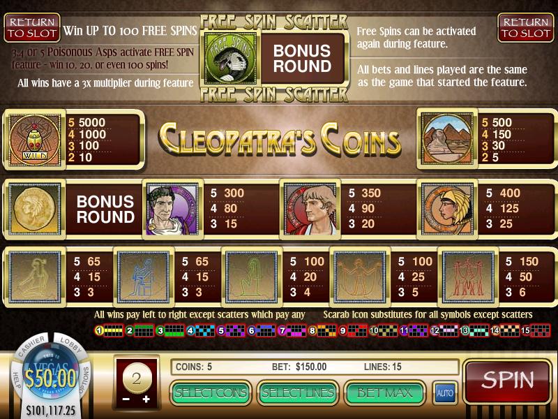 Cleopatras Coins Video Slot Games